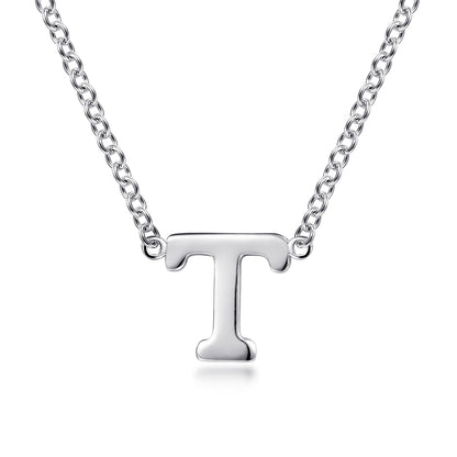 14K White Gold T Initial Necklace — Gabriel & Co. NK6928T-W4JJJ