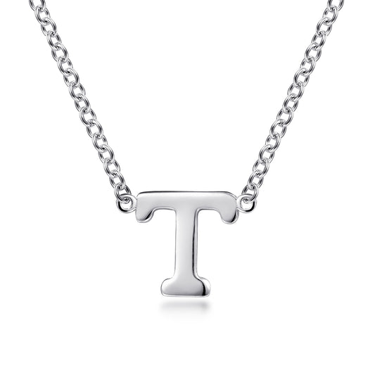 14K White Gold T Initial Necklace — Gabriel & Co. NK6928T-W4JJJ