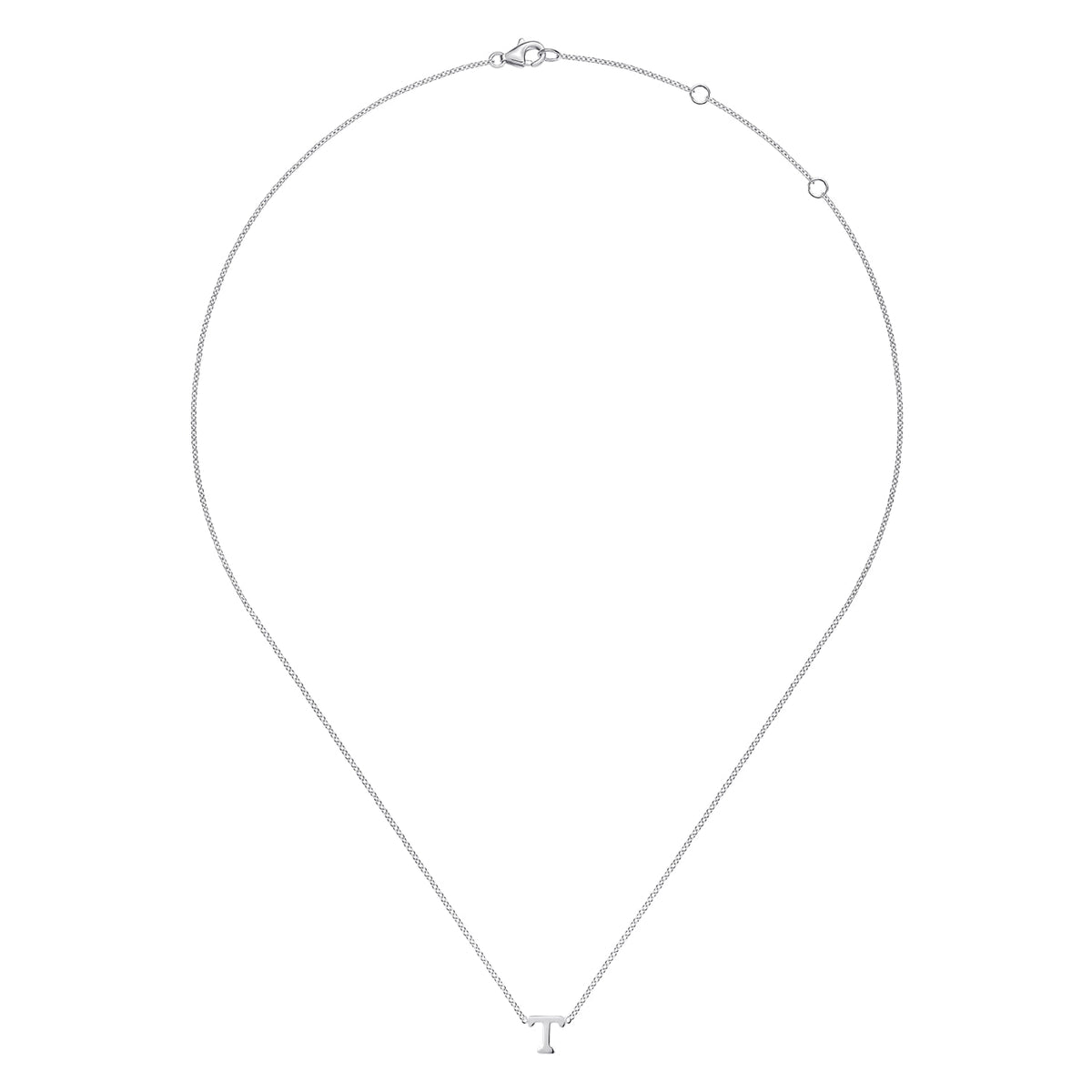 14K White Gold T Initial Necklace — Gabriel & Co. NK6928T-W4JJJ