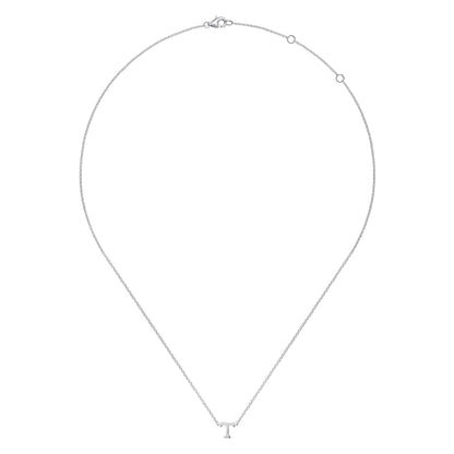14K White Gold T Initial Necklace — Gabriel & Co. NK6928T-W4JJJ
