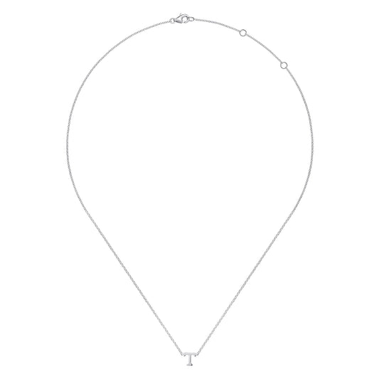 14K White Gold T Initial Necklace — Gabriel & Co. NK6928T-W4JJJ
