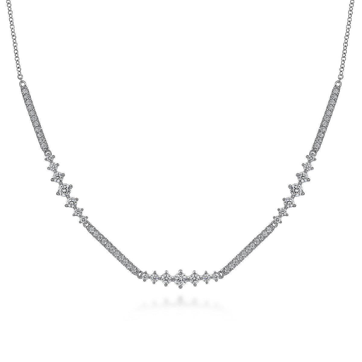 14K White Gold Diamond Necklace — Gabriel & Co. NK6954W45JJ