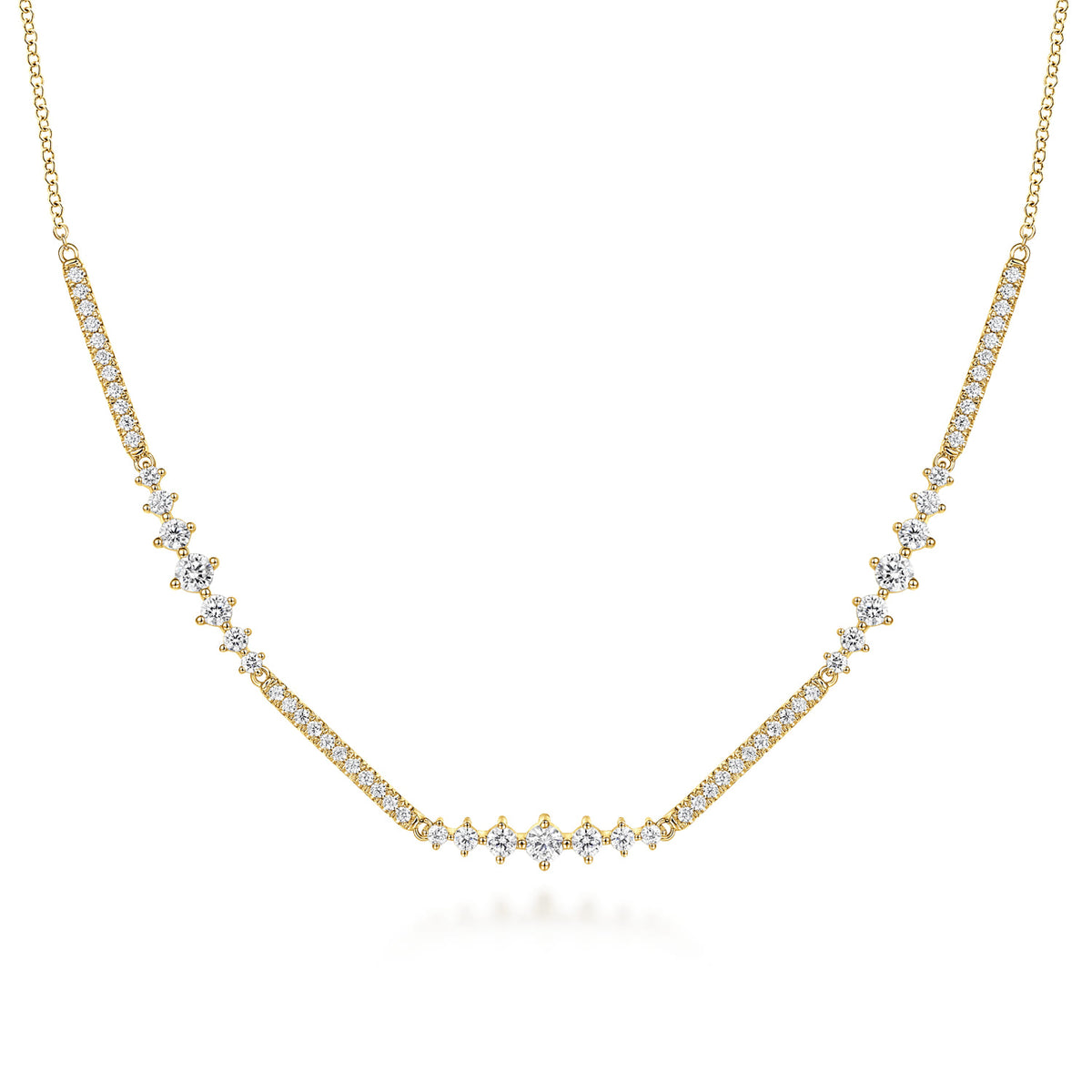 14K Yellow Gold Diamond Necklace — Gabriel & Co. NK6954Y45JJ