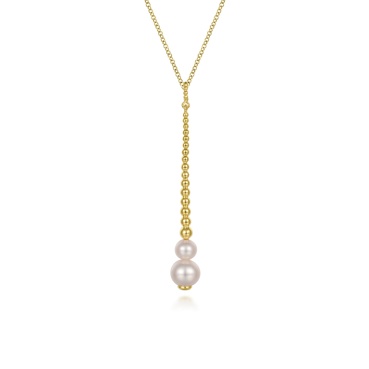 14K Yellow Gold Bujukan Pearl Drop Necklace — Gabriel & Co. NK6998Y4JPL