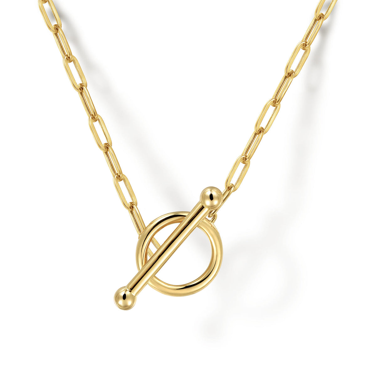 14K Yellow Gold Chain Necklace with Toggle — Gabriel & Co. NK7035Y4JJJ
