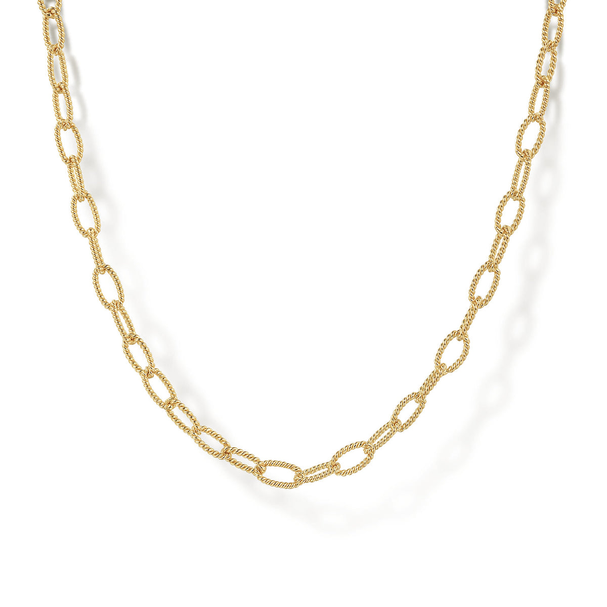 14K Yellow Gold Twisted Rope Link Chain Necklace — Gabriel & Co. NK7129-24Y4JJJ