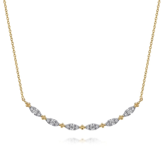 14K Yellow Gold Diamond Bar Necklace-Bujukan — Gabriel & Co. NK7184Y45JJ