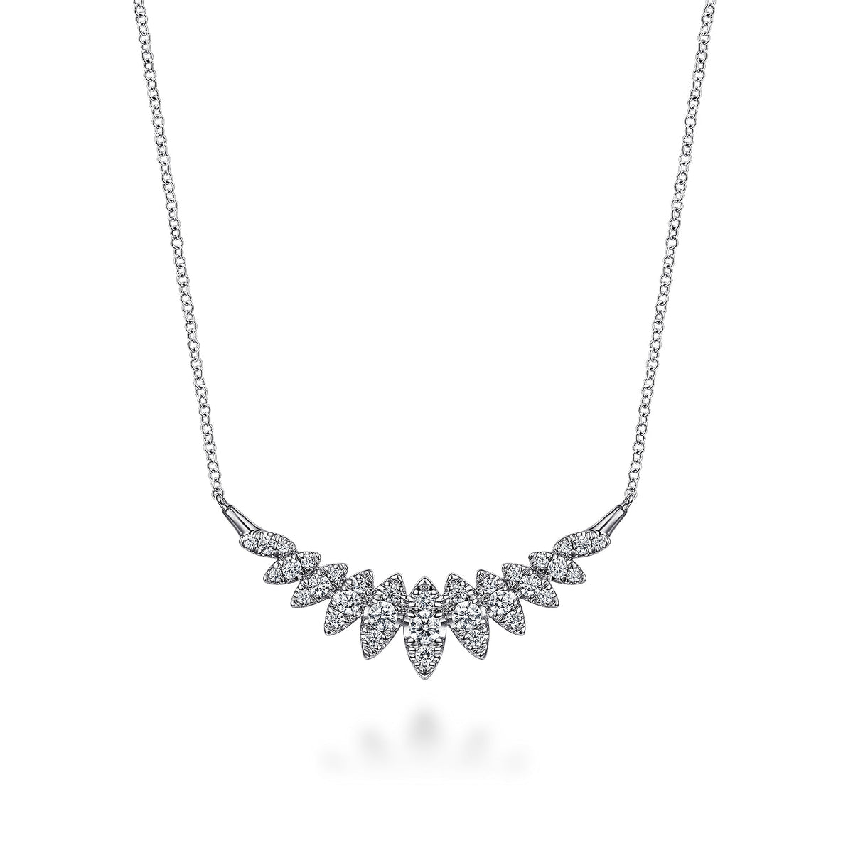 14K White Gold Diamond Marquise Bar Necklace — Gabriel & Co. NK7250W45JJ