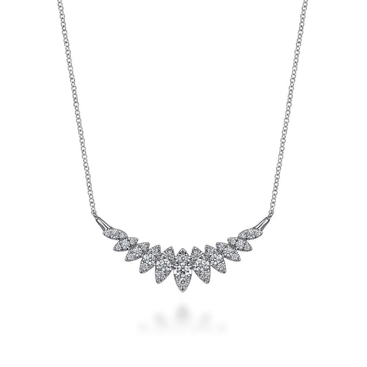 14K White Gold Diamond Marquise Bar Necklace — Gabriel & Co. NK7250W45JJ