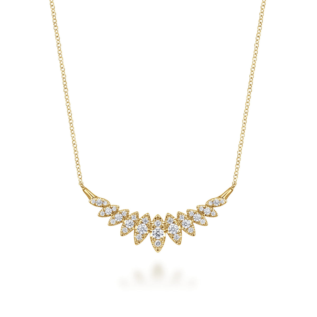 14K Yellow Gold Diamond Marquise Bar Necklace — Gabriel & Co. NK7250Y45JJ