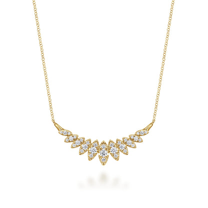 14K Yellow Gold Diamond Marquise Bar Necklace — Gabriel & Co. NK7250Y45JJ