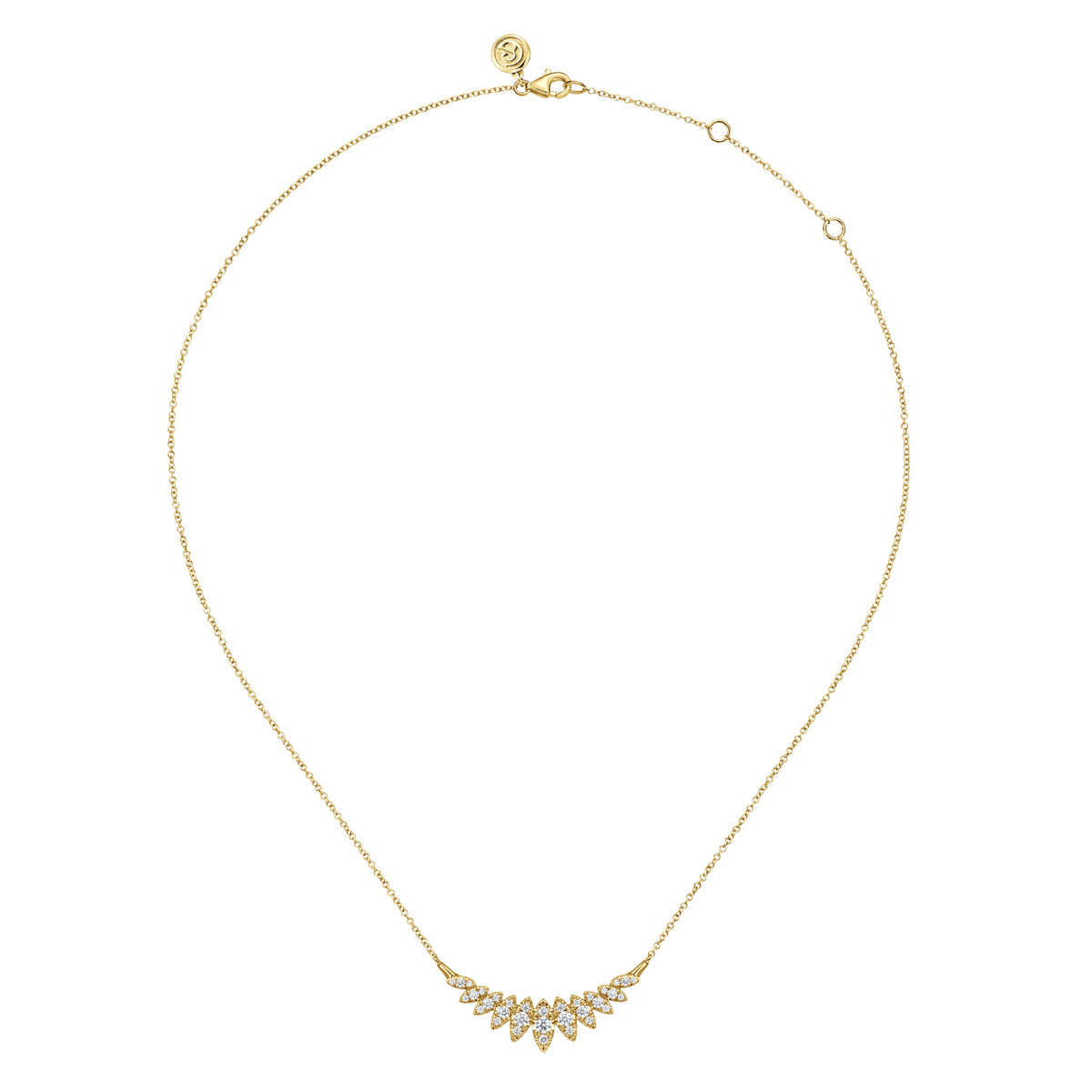 14K Yellow Gold Diamond Marquise Bar Necklace — Gabriel & Co. NK7250Y45JJ