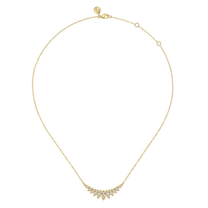 14K Yellow Gold Diamond Marquise Bar Necklace — Gabriel & Co. NK7250Y45JJ