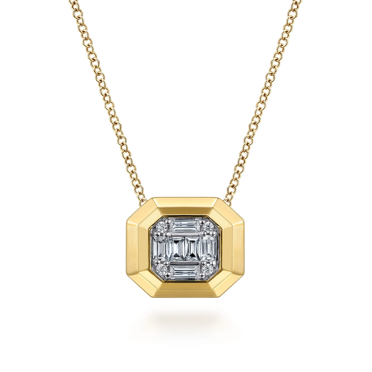 Pendant Necklace 14K Yellow Gold Diamond 0.3ct — Gabriel & Co. NK7278Y44JJ