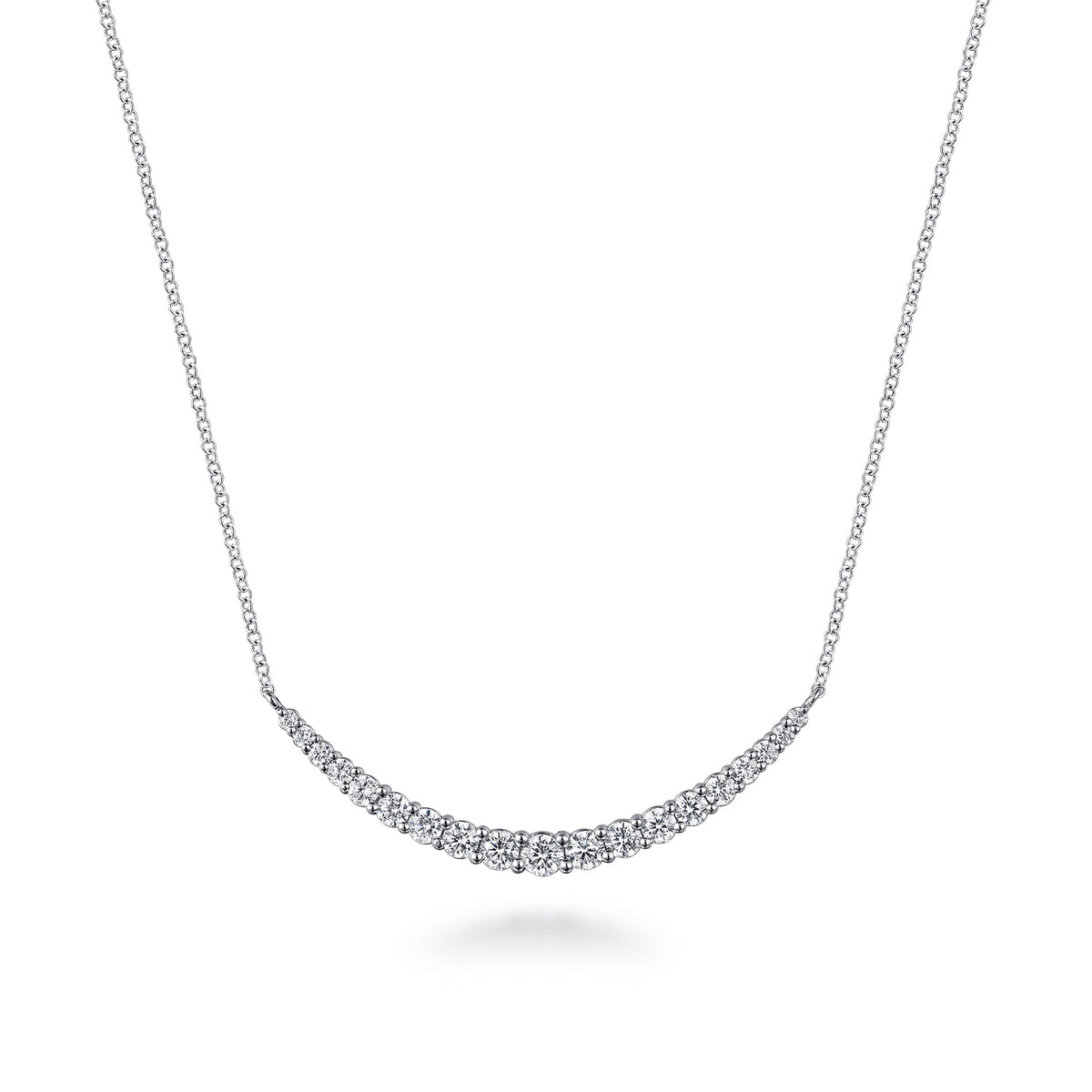 14K White Gold Prong Set Diamond Bar Necklace — Gabriel & Co. NK7396W45JJ