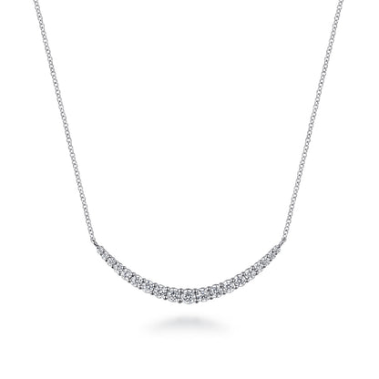 14K White Gold Prong Set Diamond Bar Necklace — Gabriel & Co. NK7396W45JJ