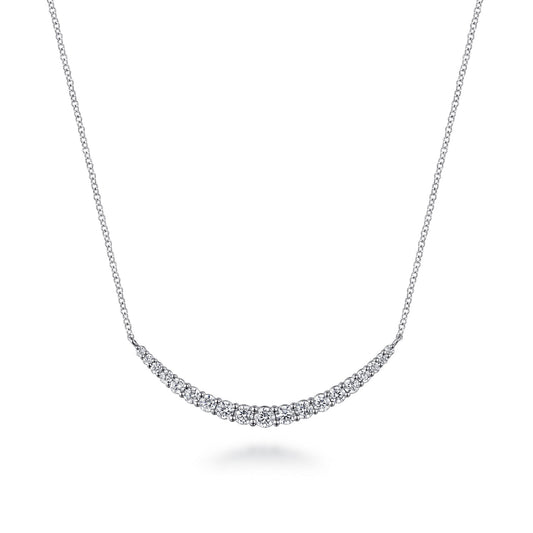 14K White Gold Prong Set Diamond Bar Necklace — Gabriel & Co. NK7396W45JJ