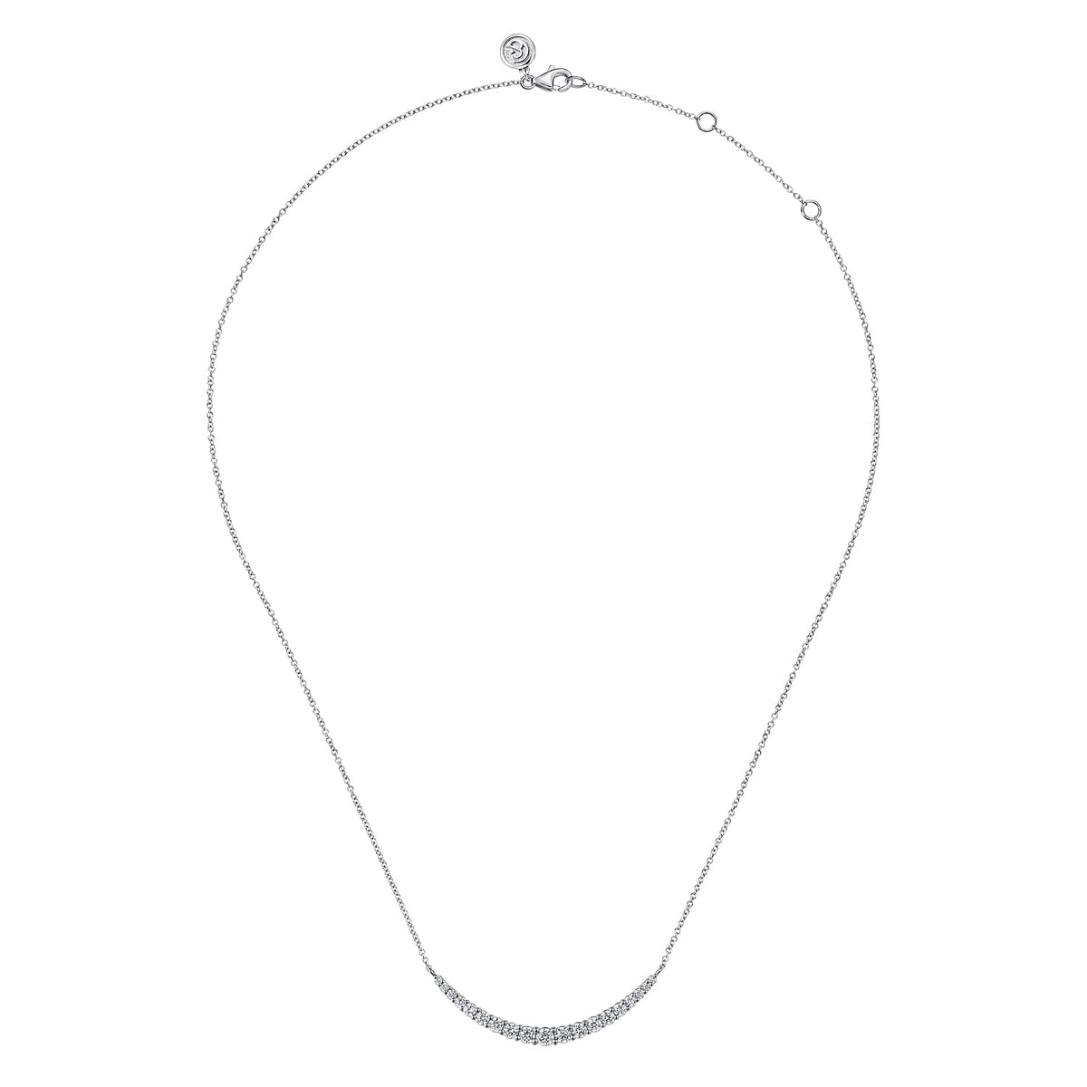 14K White Gold Prong Set Diamond Bar Necklace — Gabriel & Co. NK7396W45JJ