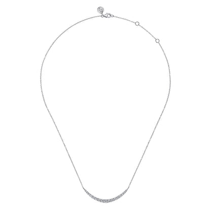 14K White Gold Prong Set Diamond Bar Necklace — Gabriel & Co. NK7396W45JJ