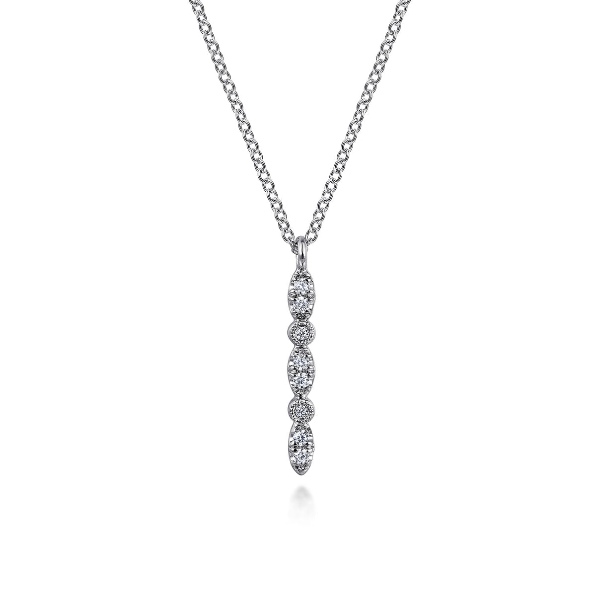 Pendant Necklace Vertical 14K White Gold Diamond 0.07ct — Gabriel & Co. NK7439W45JJ