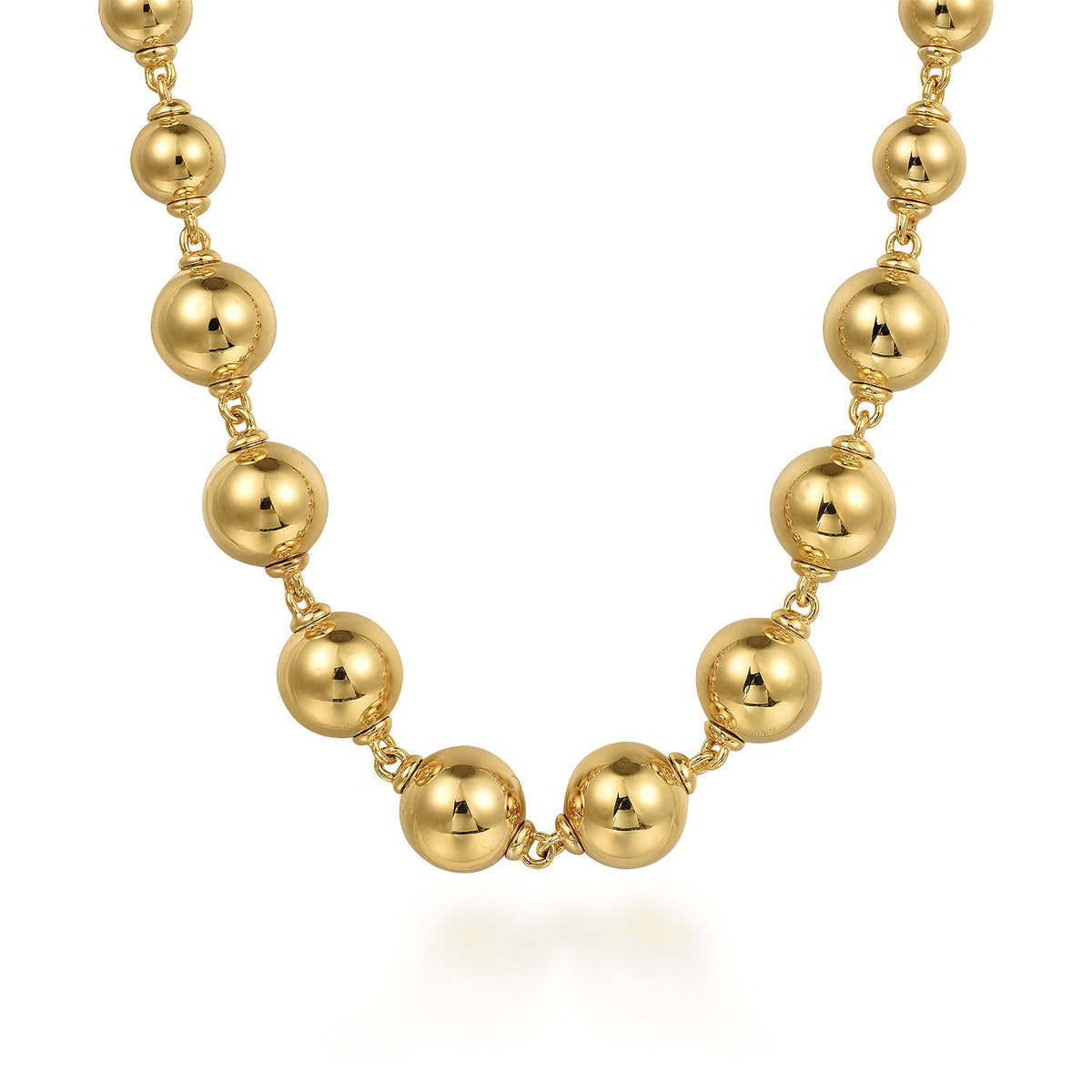 14K Yellow Gold Graduated Bujukan Bead 16 Inch Necklace — Gabriel & Co. NK7526Y4JJJ