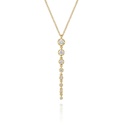 14K Yellow Gold Graduating Vertical Diamond Bar Necklace — Gabriel & Co. NK7579Y45JJ