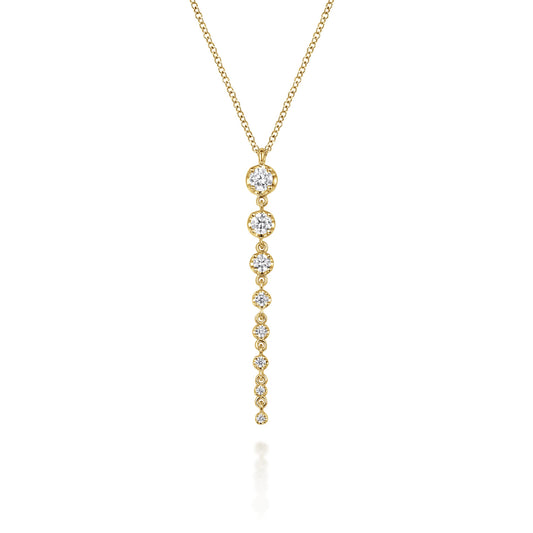14K Yellow Gold Graduating Vertical Diamond Bar Necklace — Gabriel & Co. NK7579Y45JJ