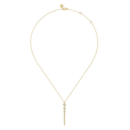 14K Yellow Gold Graduating Vertical Diamond Bar Necklace — Gabriel & Co. NK7579Y45JJ
