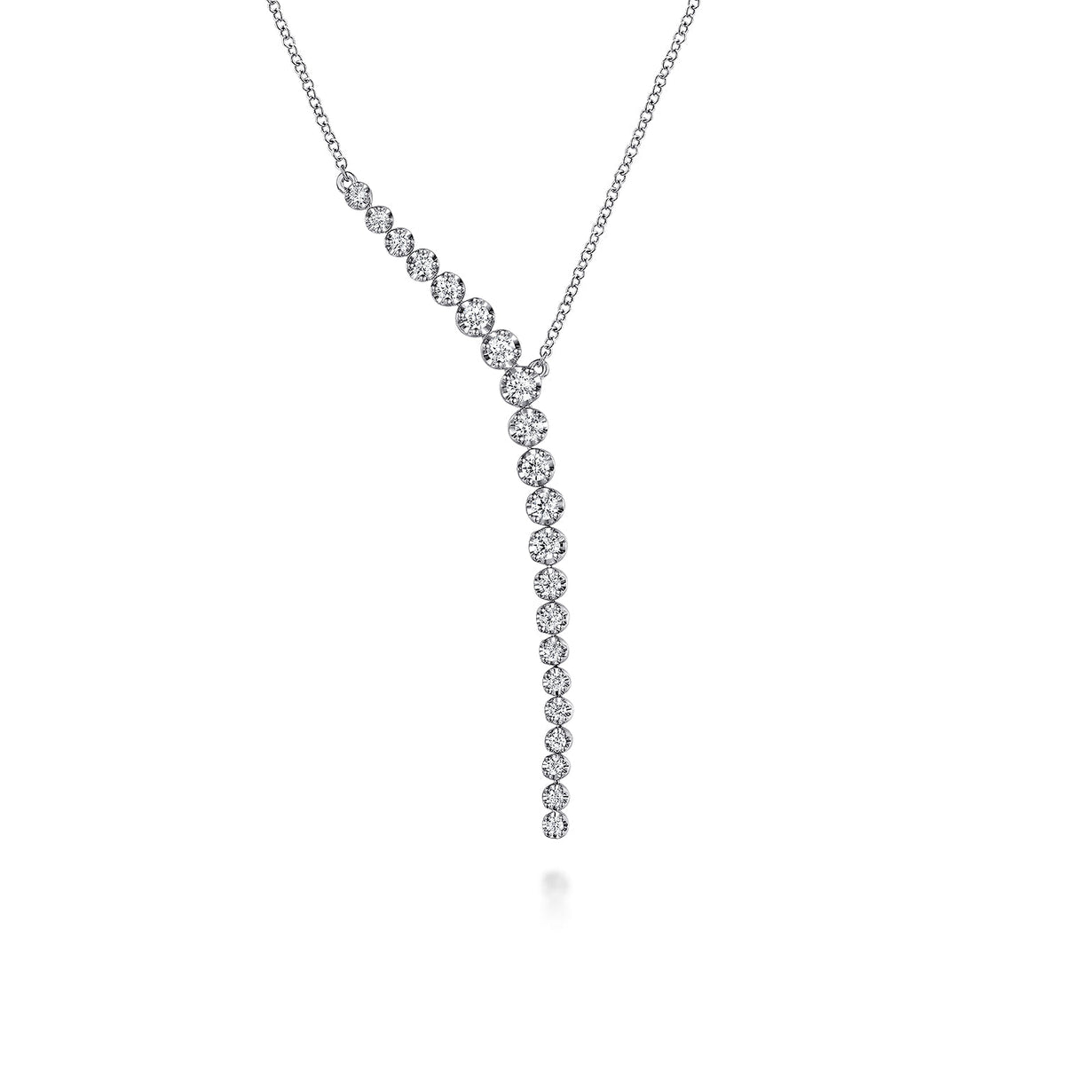 Lariat Y Necklace 14K White Gold Diamond 0.75ct — Gabriel & Co. NK7580W45JJ