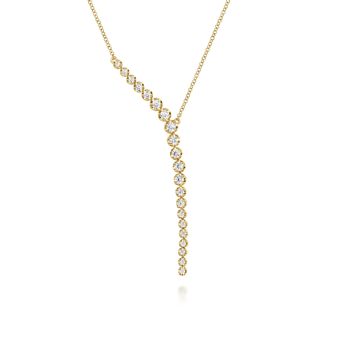 14K Yellow Gold Diamond Y Necklace — Gabriel & Co. NK7580Y45JJ