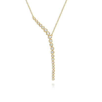 14K Yellow Gold Diamond Y Necklace — Gabriel & Co. NK7580Y45JJ
