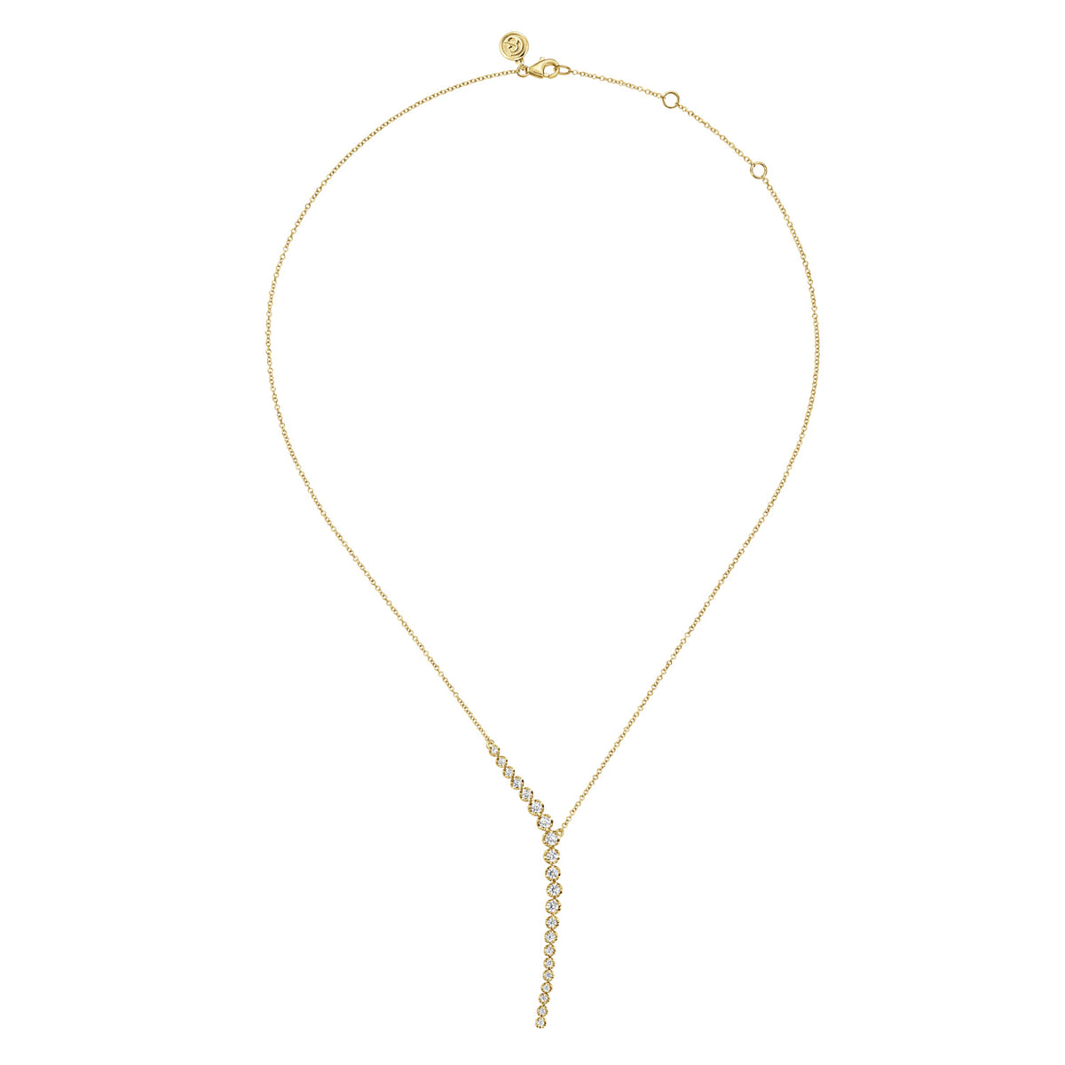 14K Yellow Gold Diamond Y Necklace — Gabriel & Co. NK7580Y45JJ