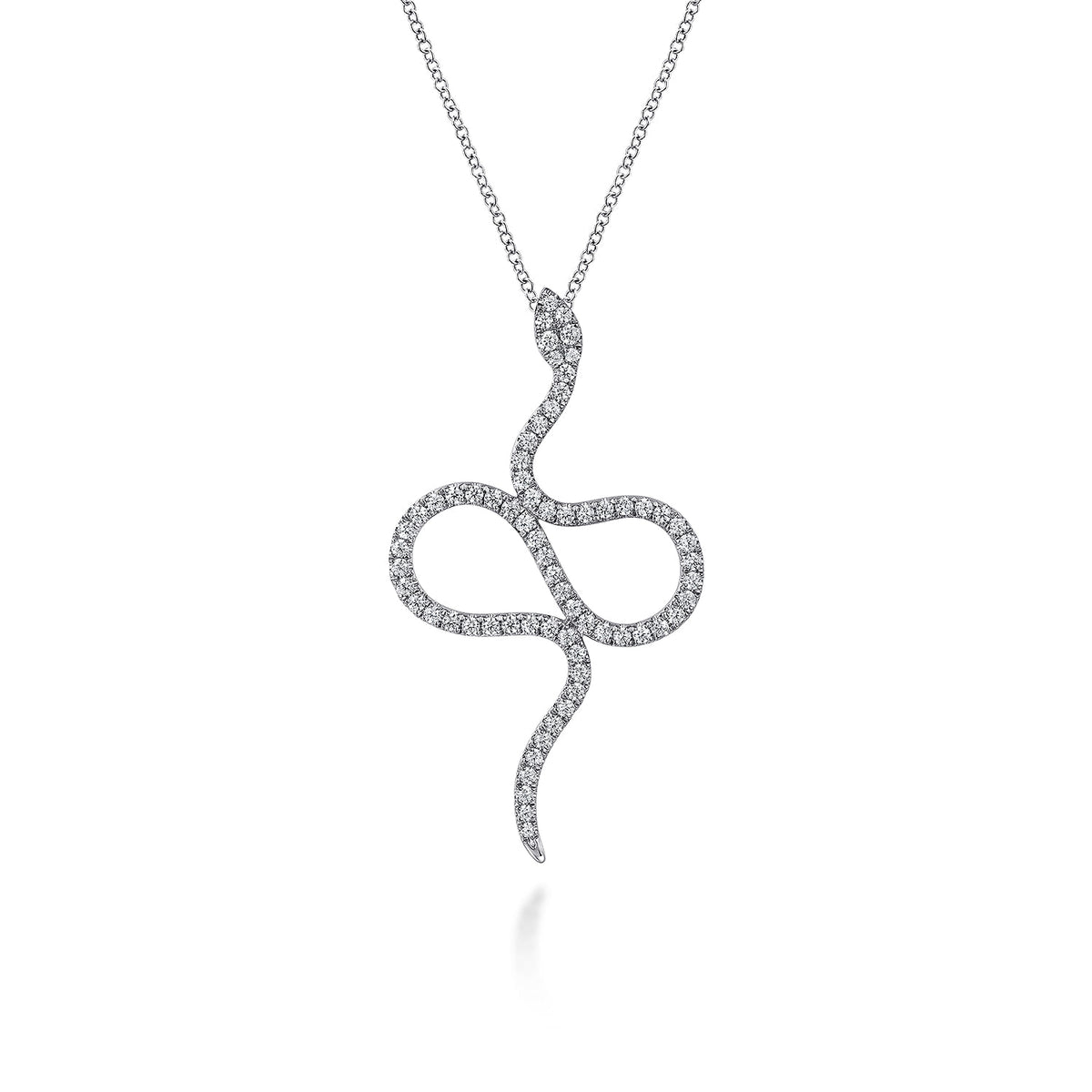 14K White Gold Diamond Snake Pendant Necklace — Gabriel & Co. NK7587W45JJ