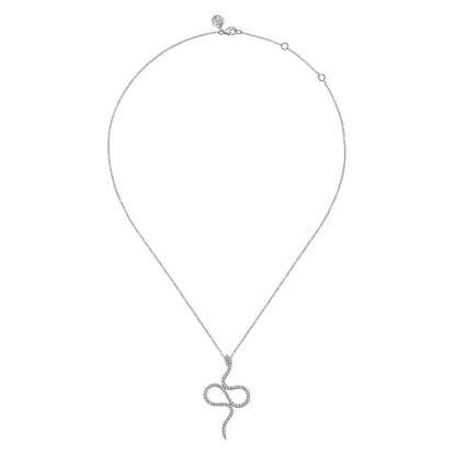 14K White Gold Diamond Snake Pendant Necklace — Gabriel & Co. NK7587W45JJ