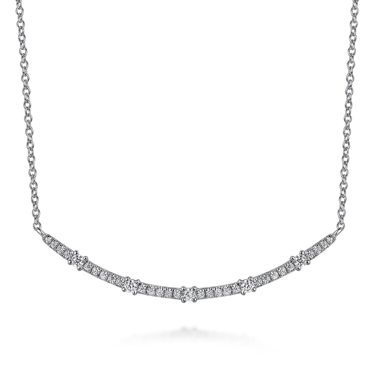 14K White Gold Diamond Bar Necklace — Gabriel & Co. NK7592W45JJ