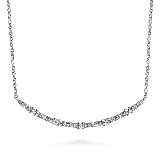 14K White Gold Diamond Bar Necklace — Gabriel & Co. NK7592W45JJ