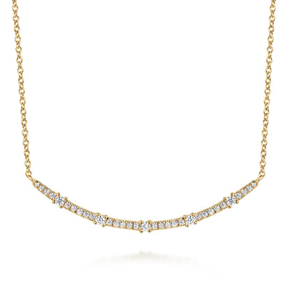 14K Yellow Gold Diamond Bar Necklace — Gabriel & Co. NK7592Y45JJ
