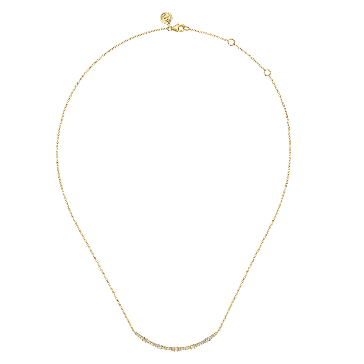 14K Yellow Gold Diamond Bar Necklace — Gabriel & Co. NK7592Y45JJ