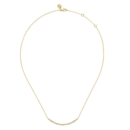 14K Yellow Gold Diamond Bar Necklace — Gabriel & Co. NK7592Y45JJ