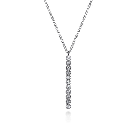 14K White Gold Diamond Vertical Bar Y Pendant Necklace — Gabriel & Co. NK7593W45JJ