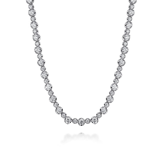 14K White Gold Diamond Tennis Necklace — Gabriel & Co. NK7594W45JJ
