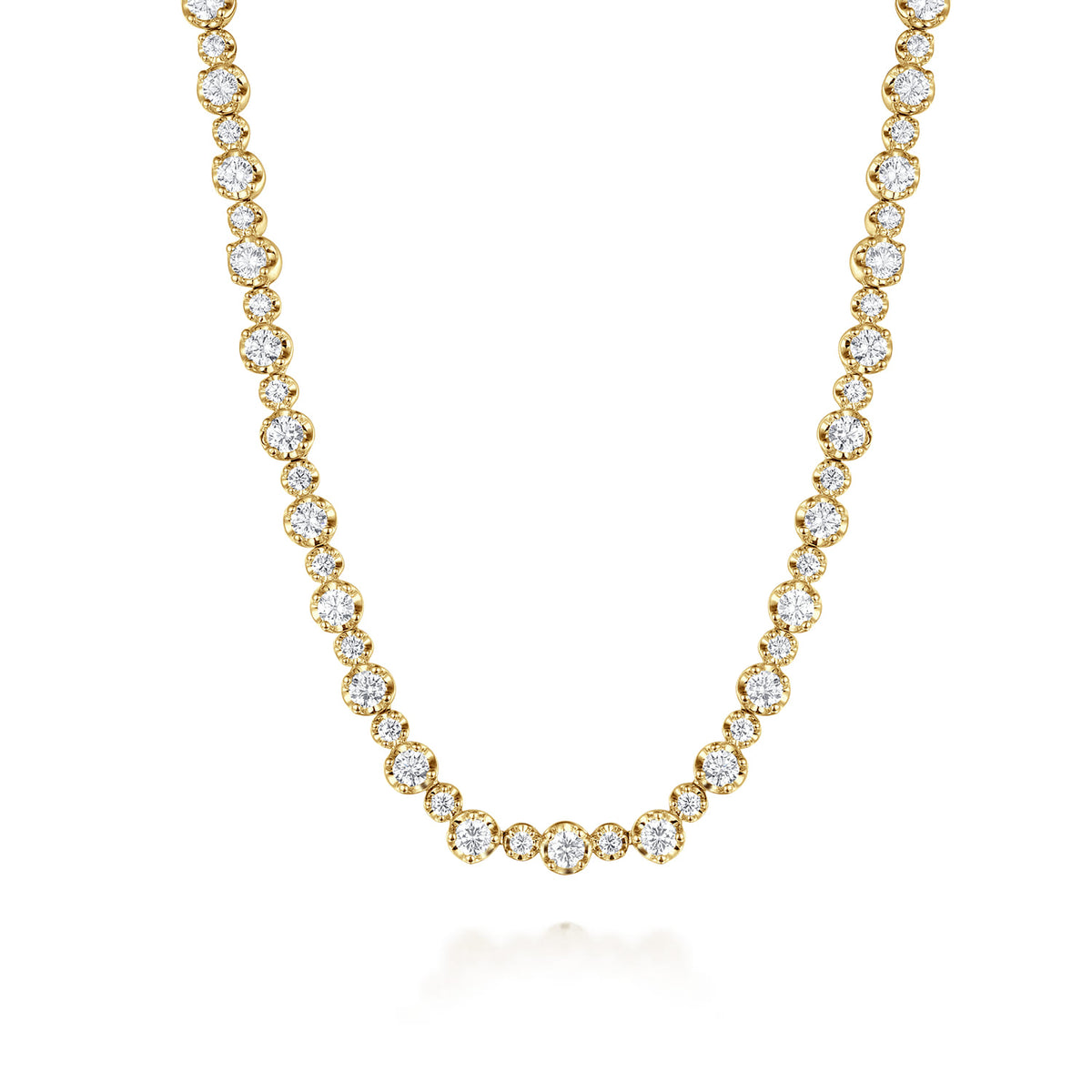 14K Yellow Gold Diamond Tennis Necklace — Gabriel & Co. NK7594Y45JJ
