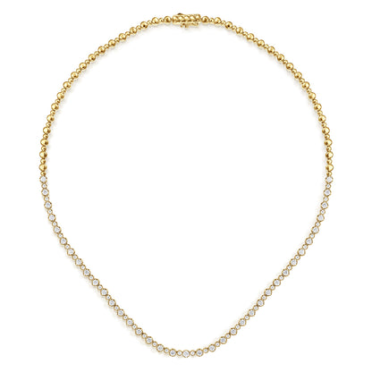14K Yellow Gold Diamond Tennis Necklace — Gabriel & Co. NK7594Y45JJ