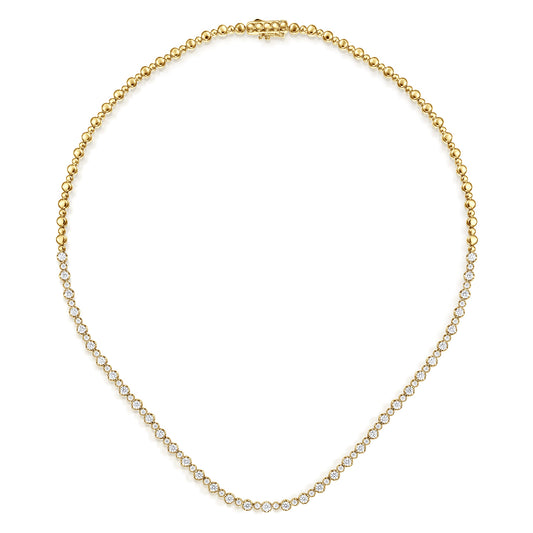 14K Yellow Gold Diamond Tennis Necklace — Gabriel & Co. NK7594Y45JJ