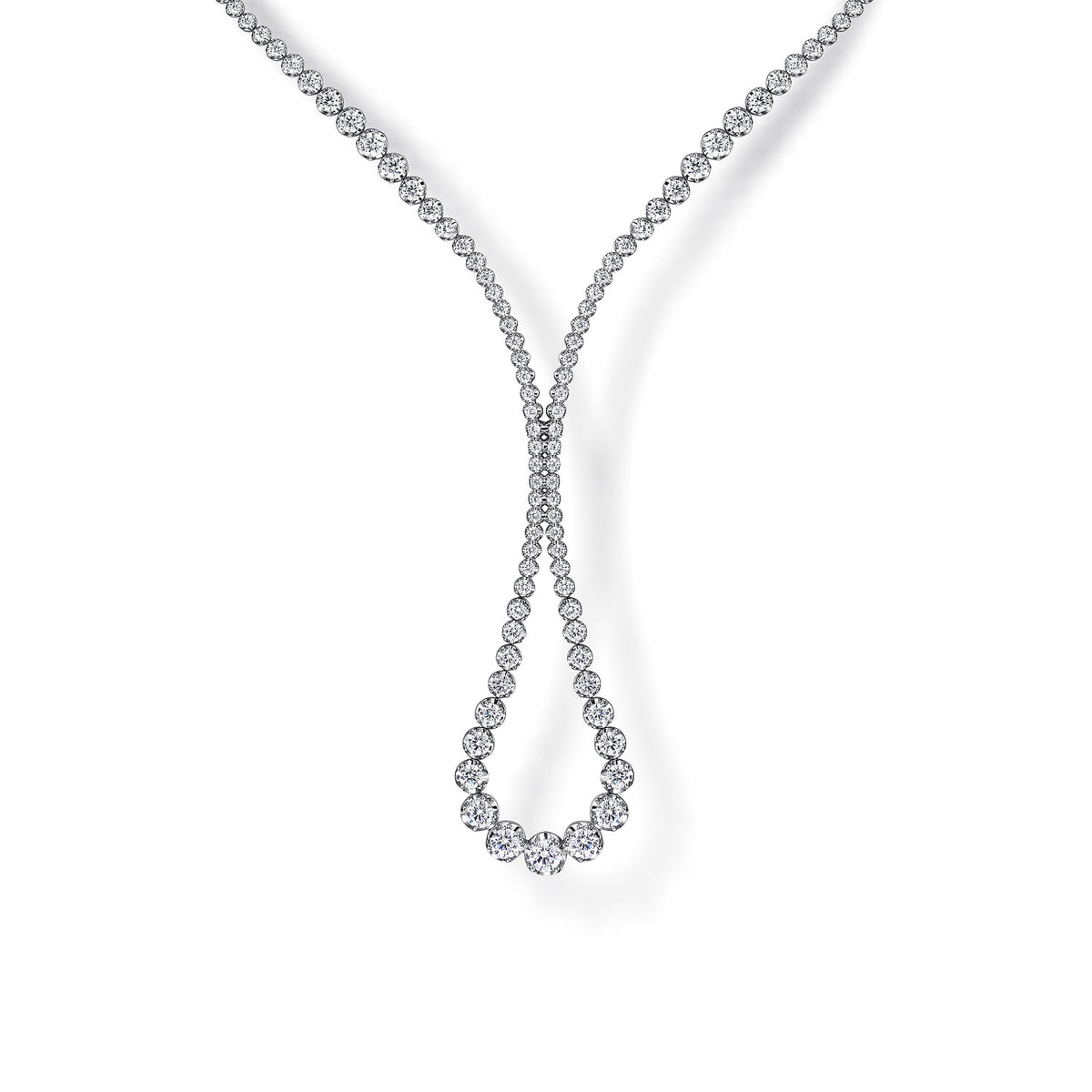 18K White Gold Diamond Tennis Necklace — Gabriel & Co. NK7617W84JJ