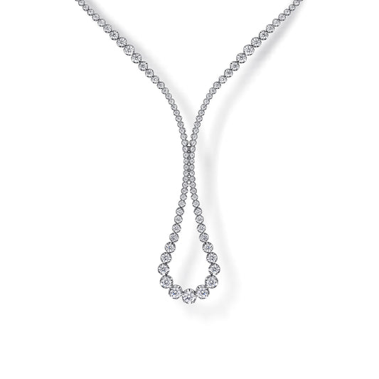 18K White Gold Diamond Tennis Necklace — Gabriel & Co. NK7617W84JJ