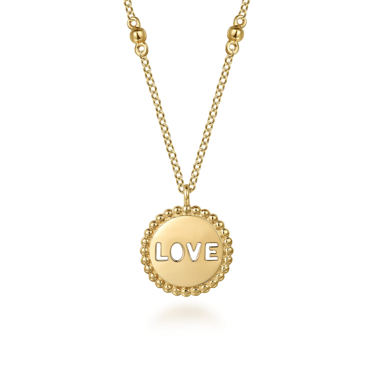 14K Yellow Plain Gold Bujukan Love Medallion Necklace — Gabriel & Co. NK7639Y4JJJ