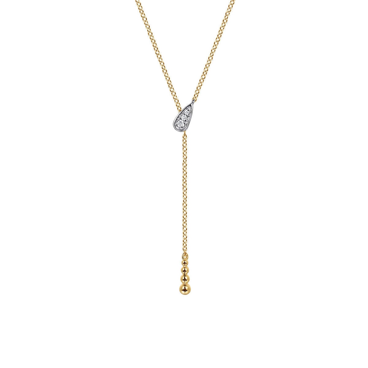 14K White & Yellow Gold Diamond Y Necklace-Bujukan — Gabriel & Co. NK7661M45JJ