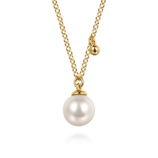 Pendant Necklace Drop 14K Yellow Gold Pearl — Gabriel & Co. NK7669Y4JPL