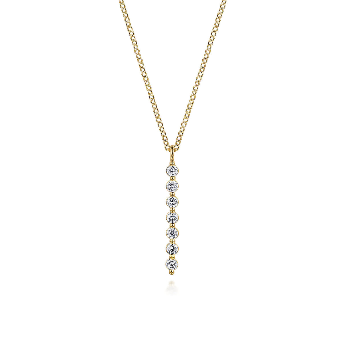 14K Yellow Gold White Sapphire Bar Necklace — Gabriel & Co. NK7671Y4JWS